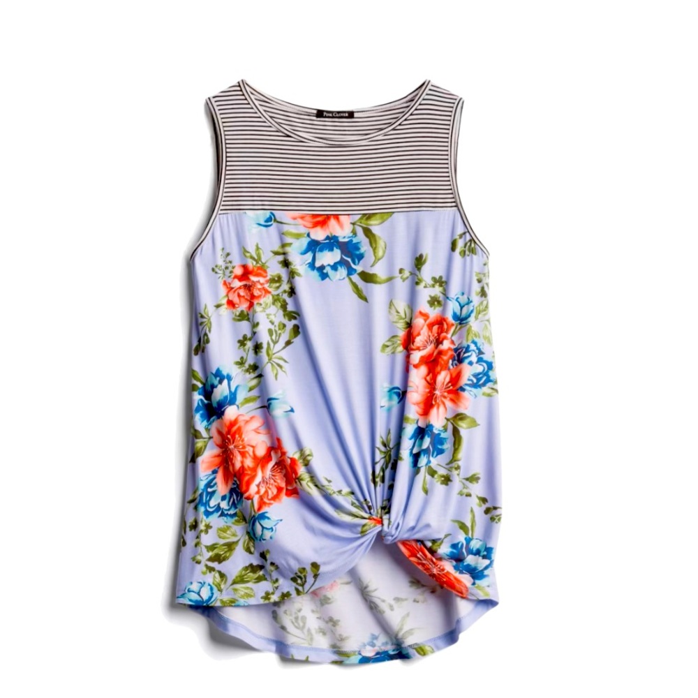 Pink Clover by Stitch Fix Pallas Knot Front Knit Top Sz M